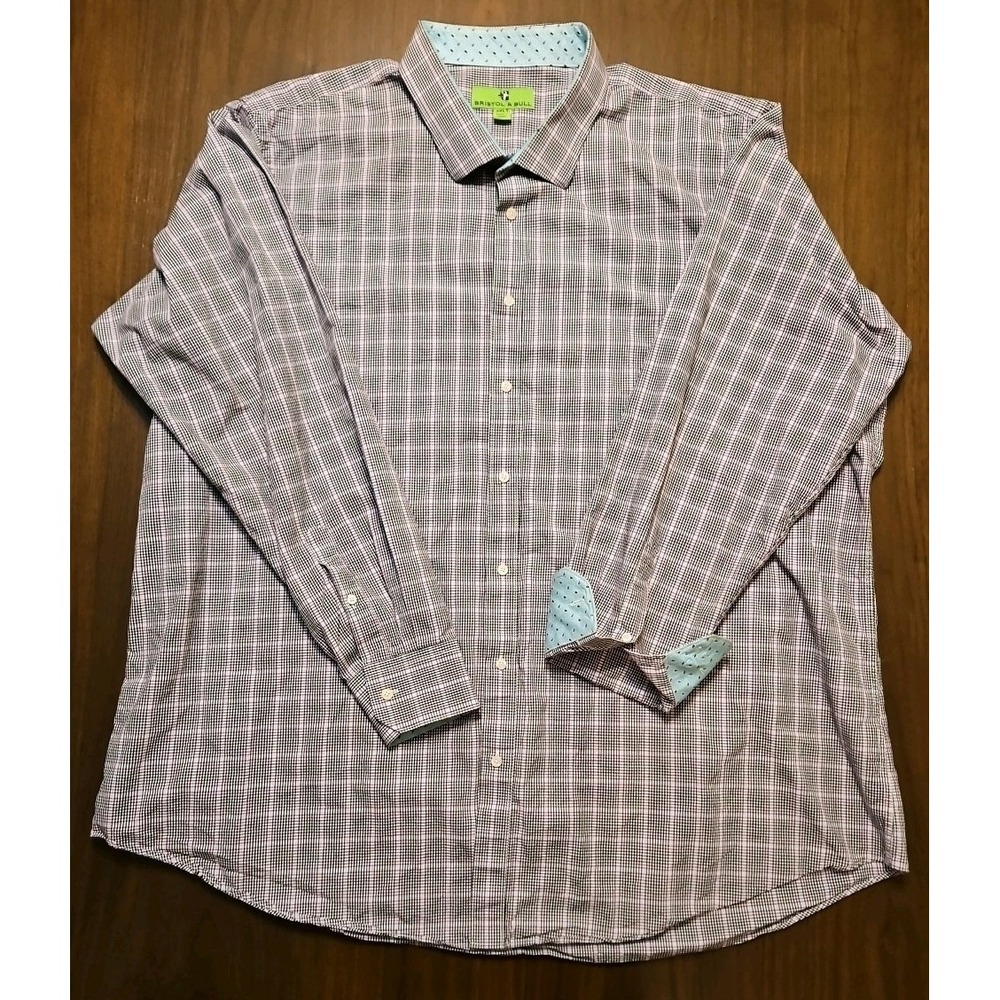 Bristol & Bull‎ Mens Long Sleeve Button Up Shirt Multicolor 3XLT